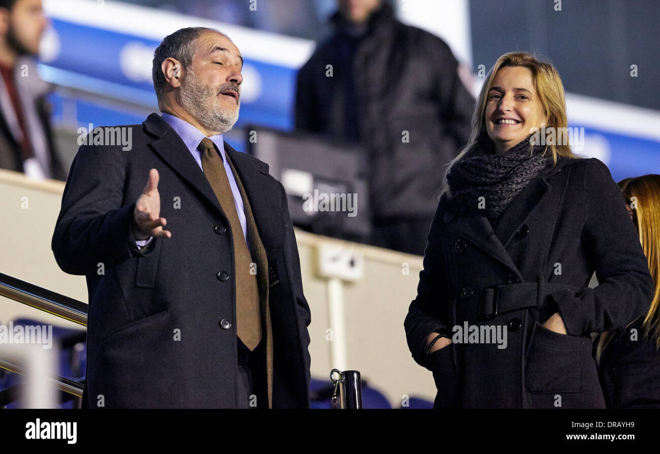 Valencia, Spain. 22nd Jan, 2014.  Manager and agent Andoni Zubizarreta (L) gestures prior to the Copa del Rey game between Levante and Barcelona at the Ciutat de Valencia, Valencia Credit:  Action Plus Sports Images/Alamy Live News Stock Photo