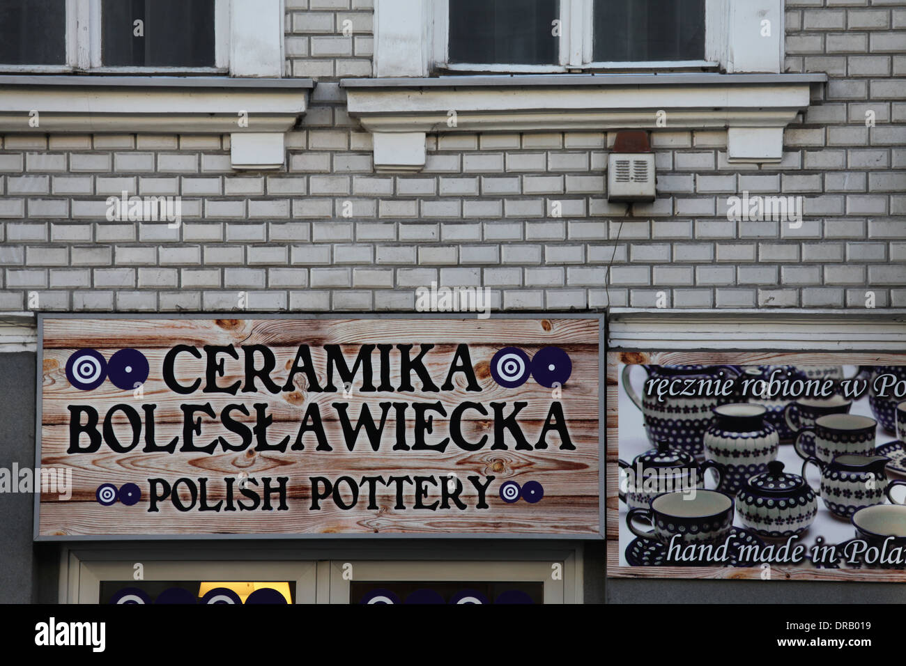 Polish Pottery in Krakow Stock Photo