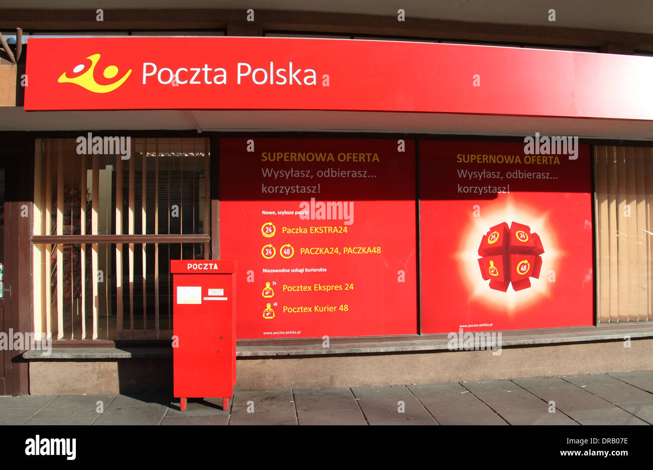 Poczta Polska which is the Polish Post Office in Krakow Stock Photo