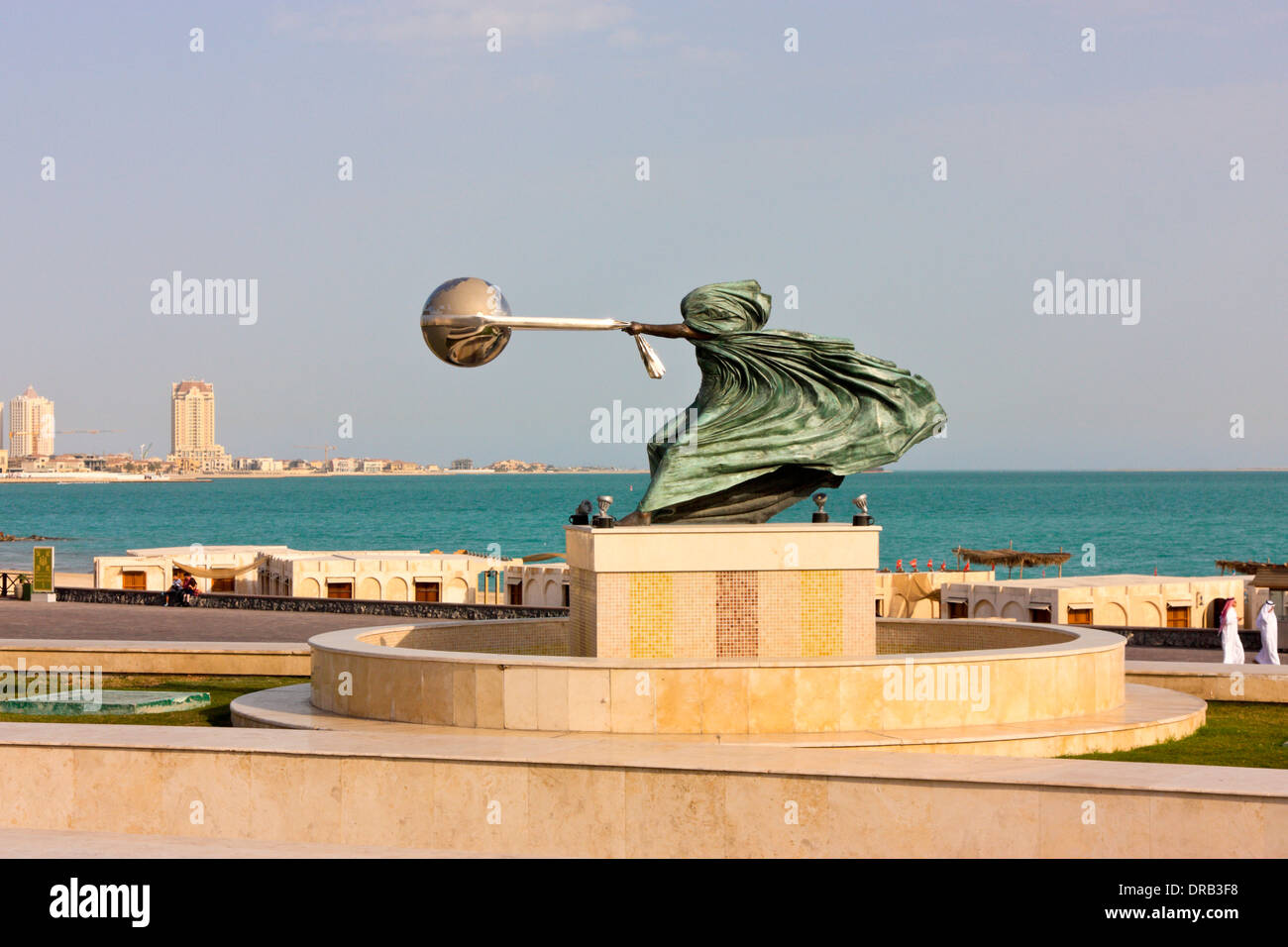 Sculpture in Front of the Amphitheater, Katara Cultural Village, Doha, Qatar Stock Photo