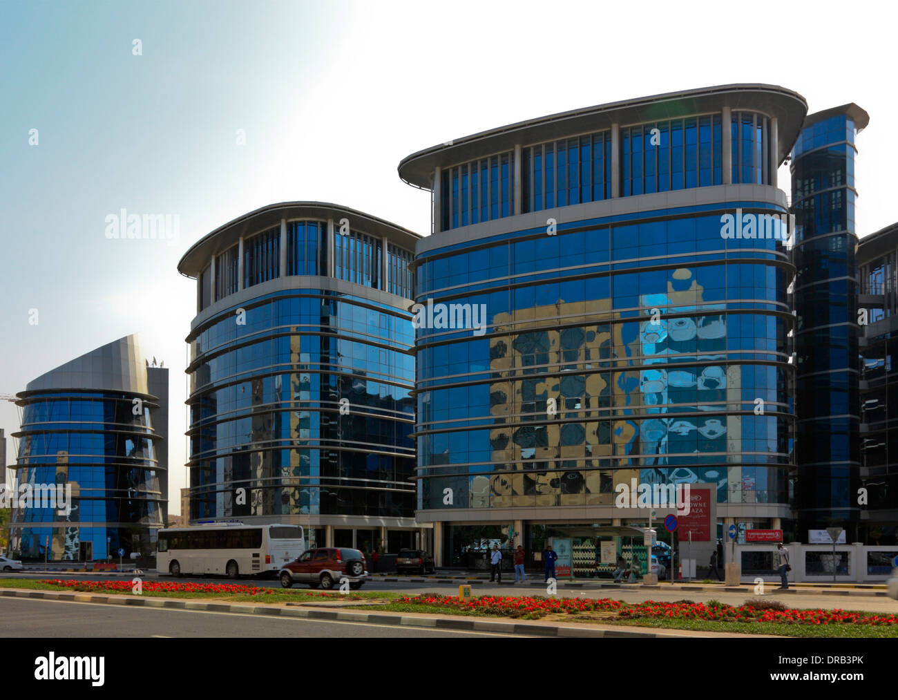 Modern Newbuilding of a Hotel and Business Complex, Doha, Qatar Stock Photo