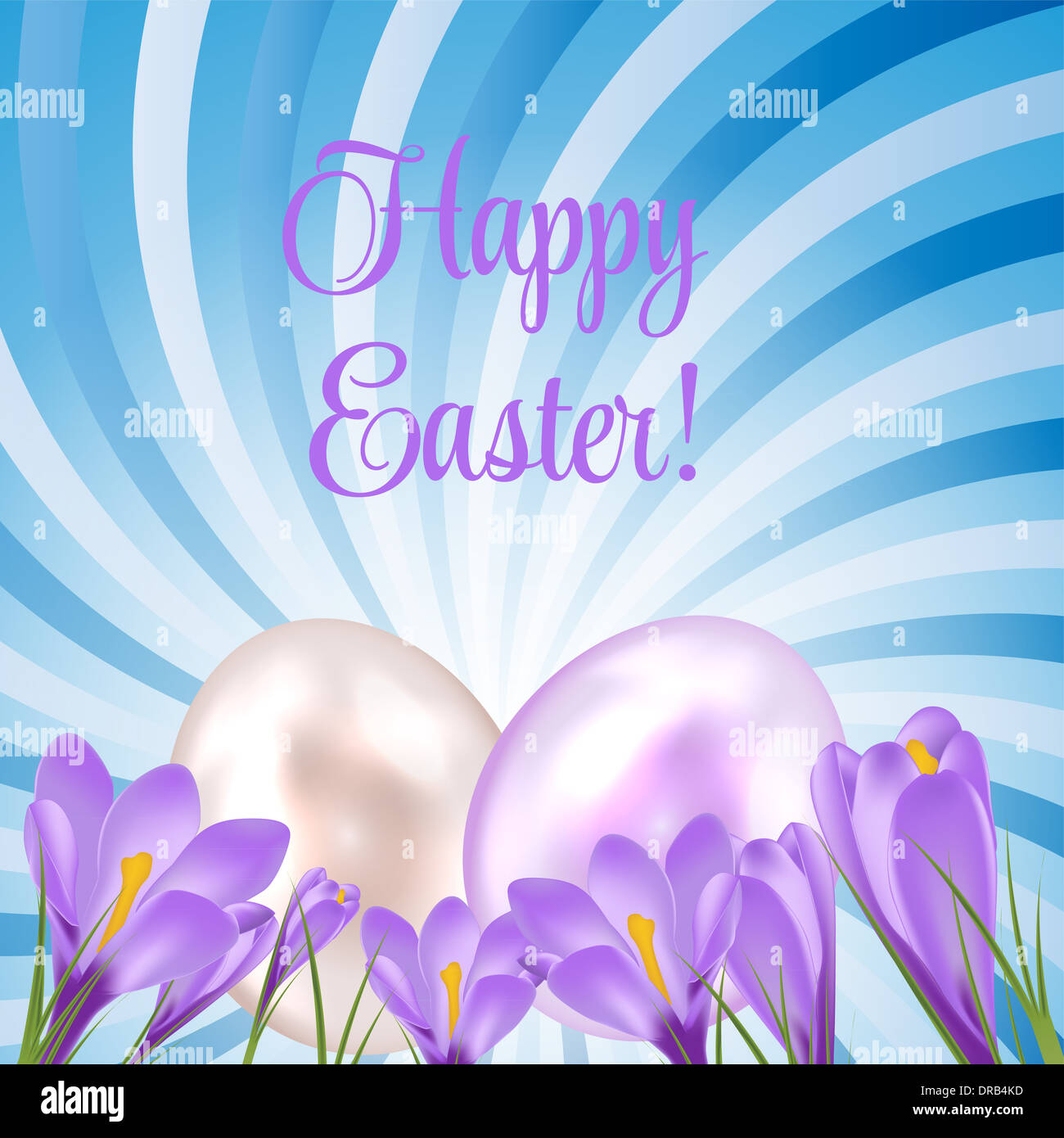 Easter egg's card with colourful eggs. vector illustration Stock Photo