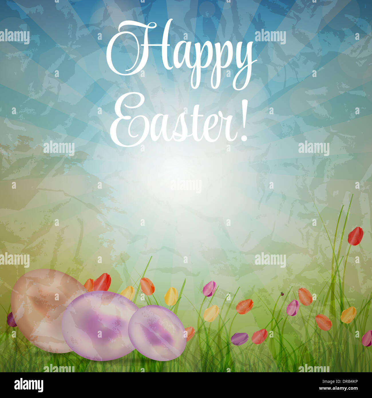 Easter eggs card with colourful eggs. vector illustration Stock Photo