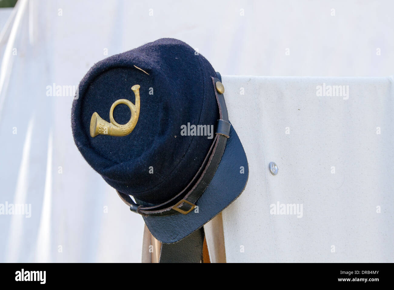 Union army cap worn by fife and drum corp Stock Photo