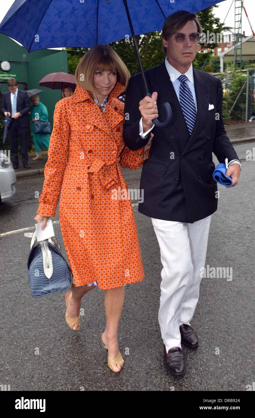 Anna Wintour And Shelby Bryan Arriving For The 12 Wimbledon Men S Final Between Roger Federer Swi And Andy Murray Sco On Centre Court London England 08 07 12 Featuring Anna Wintour And Shelby