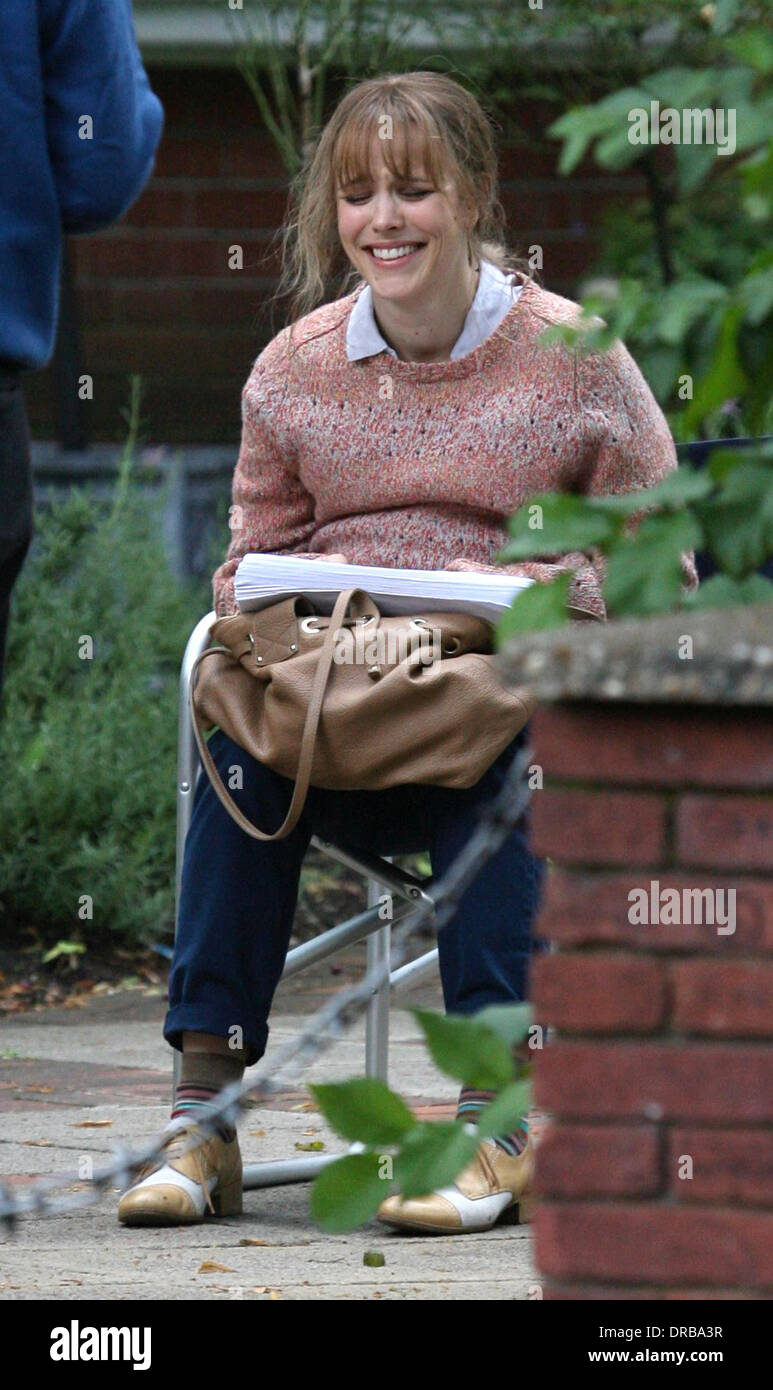 Rachel McAdams the set of 'About Time', on in London. Rachel McAdams plays pregnant and Domhnall Gleeson is cast as time-traveller Tim in the new Richard Curtis film. London,