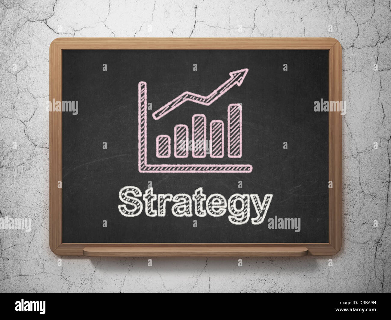 Business concept: Growth Graph and Strategy on chalkboard background ...