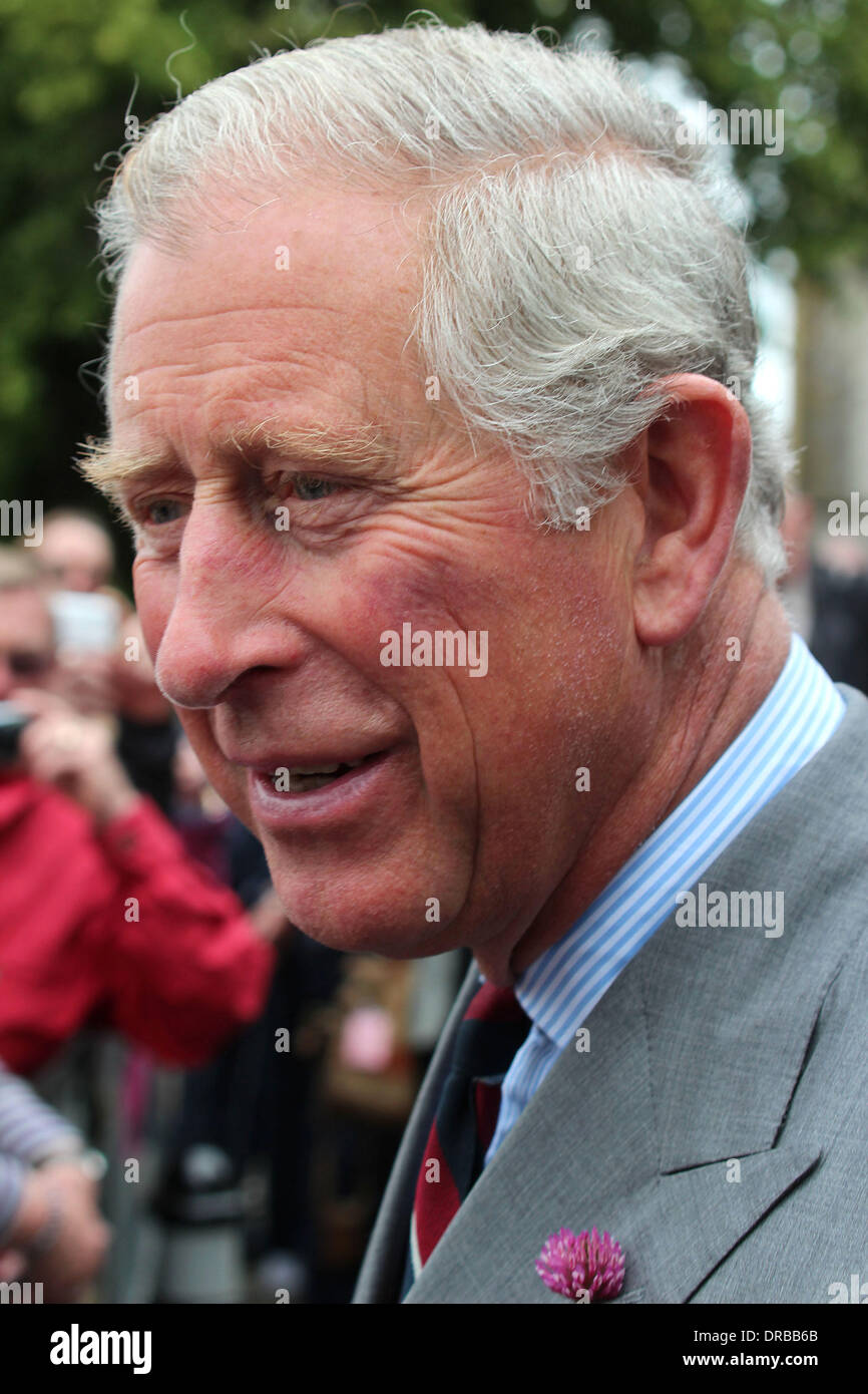 Prince Charles, Prince of Wales visits St Asaph Cathedral Denbighshire, Wales - 09.07.12 Stock Photo