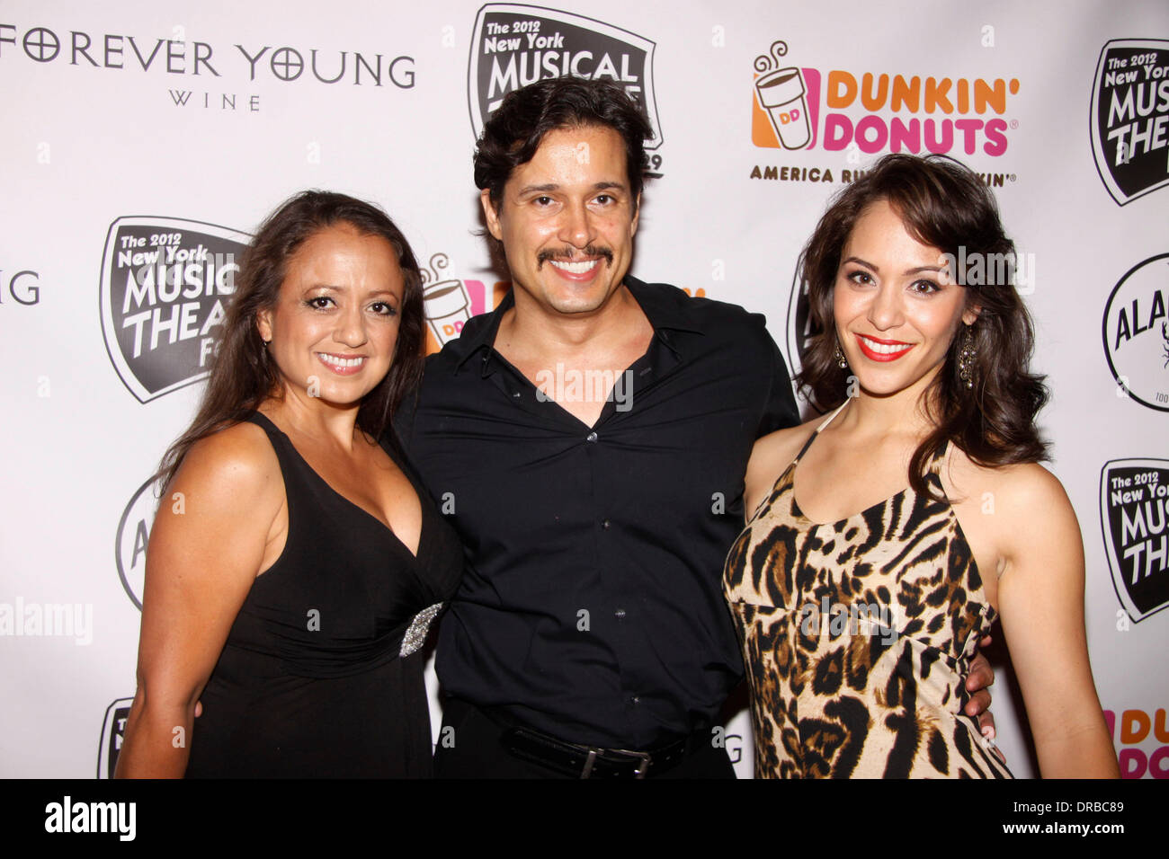 Natalie Toro, Enrique Acevedo and Maria Eberline The 2012 New York Musical Theatre Festival (NYMF) opening night Gala at Hudson Terrace – Arrivals New York City, USA – 09.07.12 Stock Photo