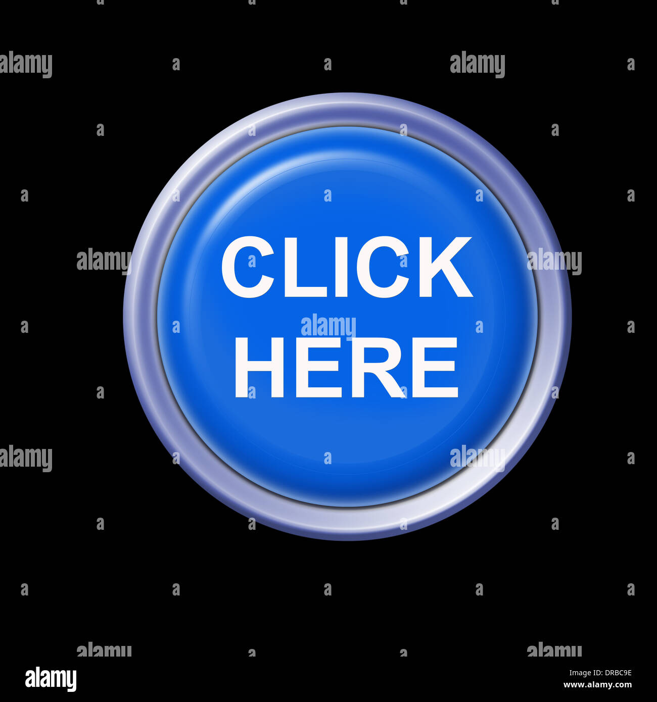 CLICK HERE blue button Stock Photo - Alamy
