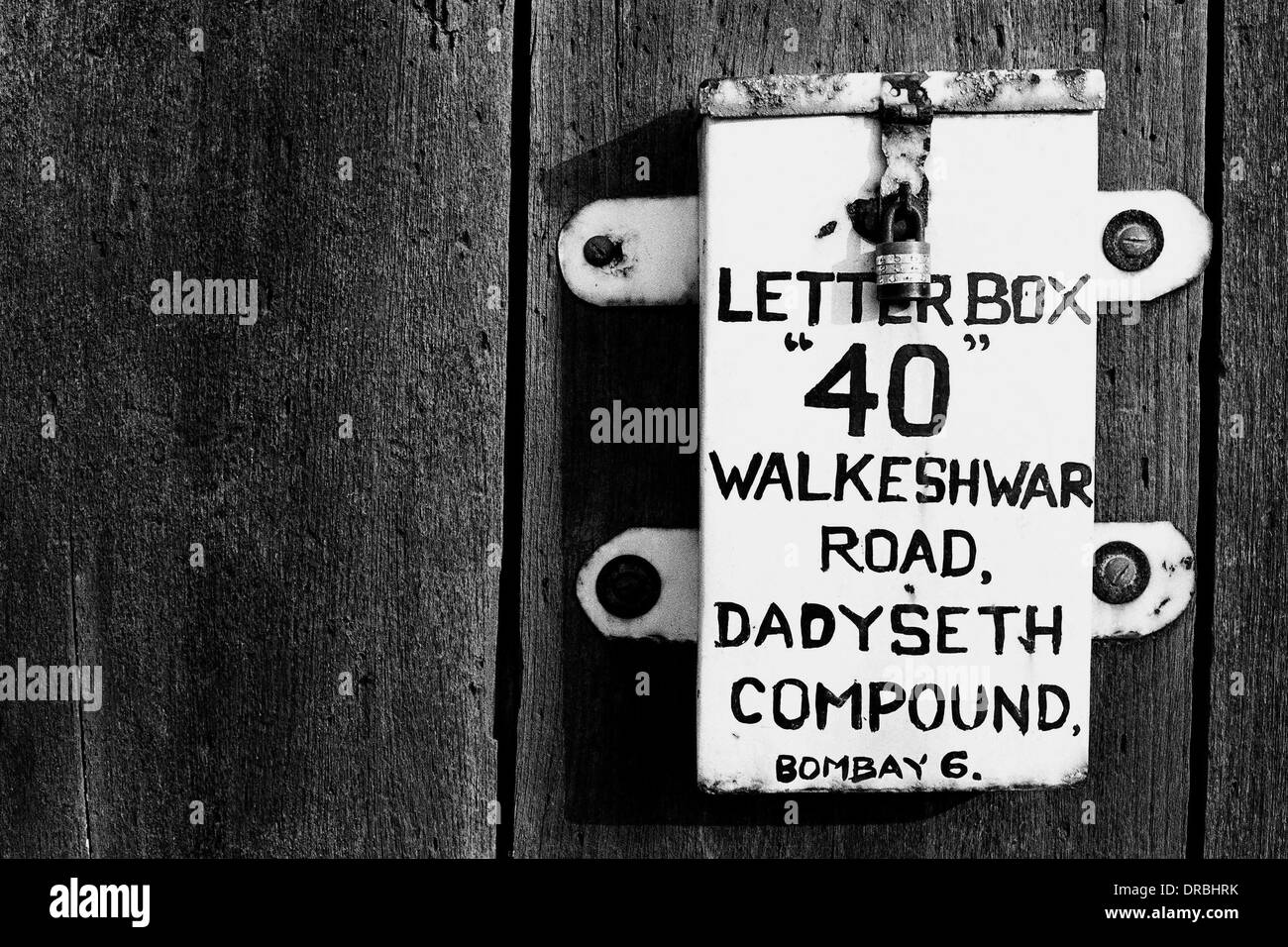 Letter box, Walkeshwar Road, Mumbai, Maharashtra, India, 1982 Stock Photo