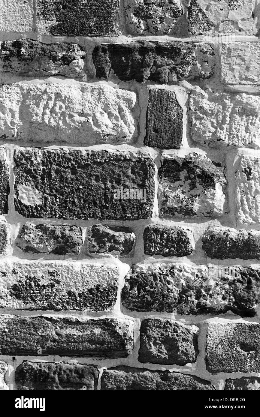 Stone bricks wall, Mahendragarh Fort, Bikaner, Rajasthan, India, 1984 Stock Photo