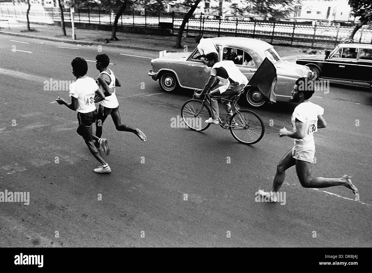 Marathon runners, Marine Drive, Bombay, Mumbai, Maharashtra, India