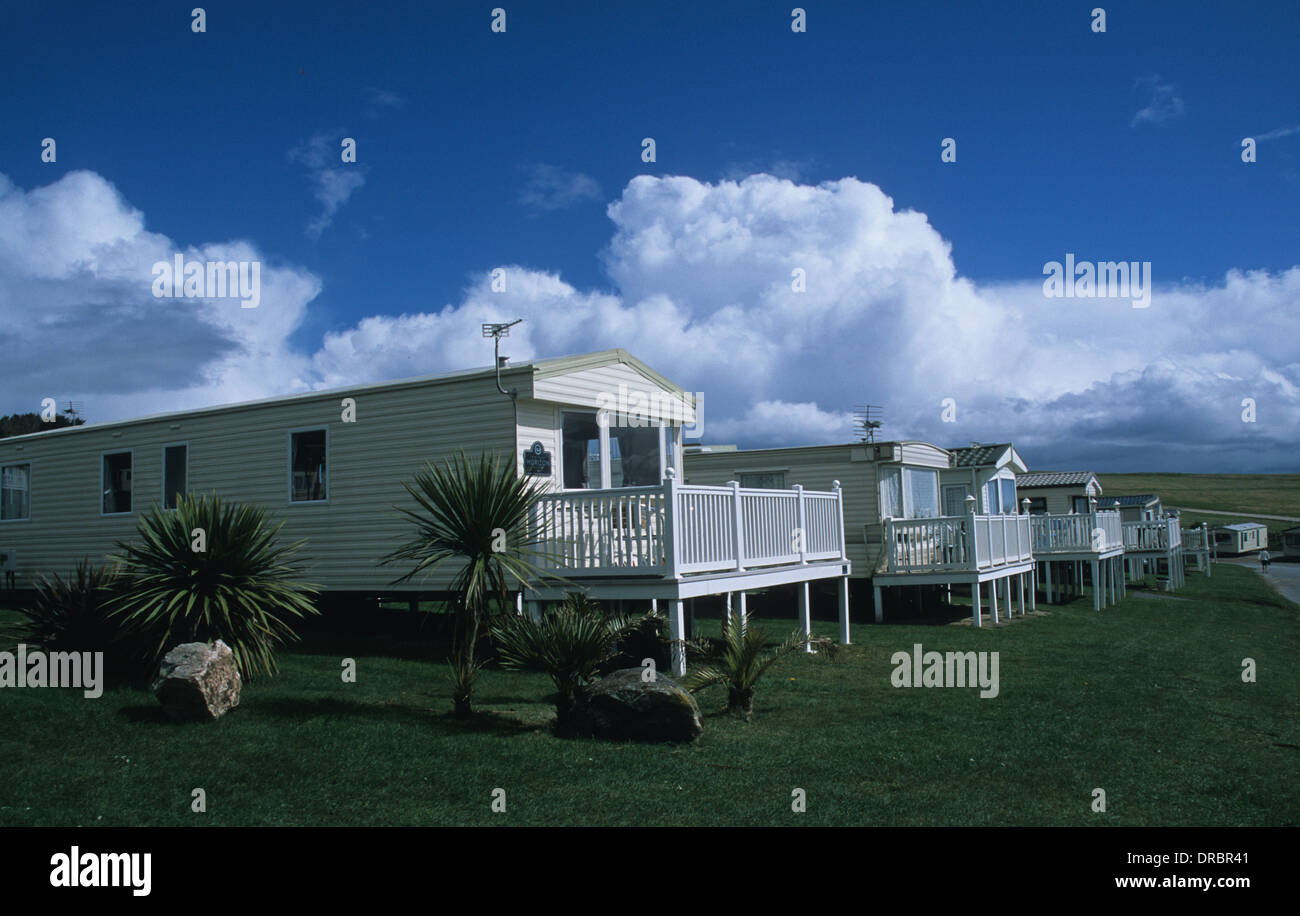 Haven Sandy Bay caravan site, Devon Cliffs, near Exmouth, Devon Stock