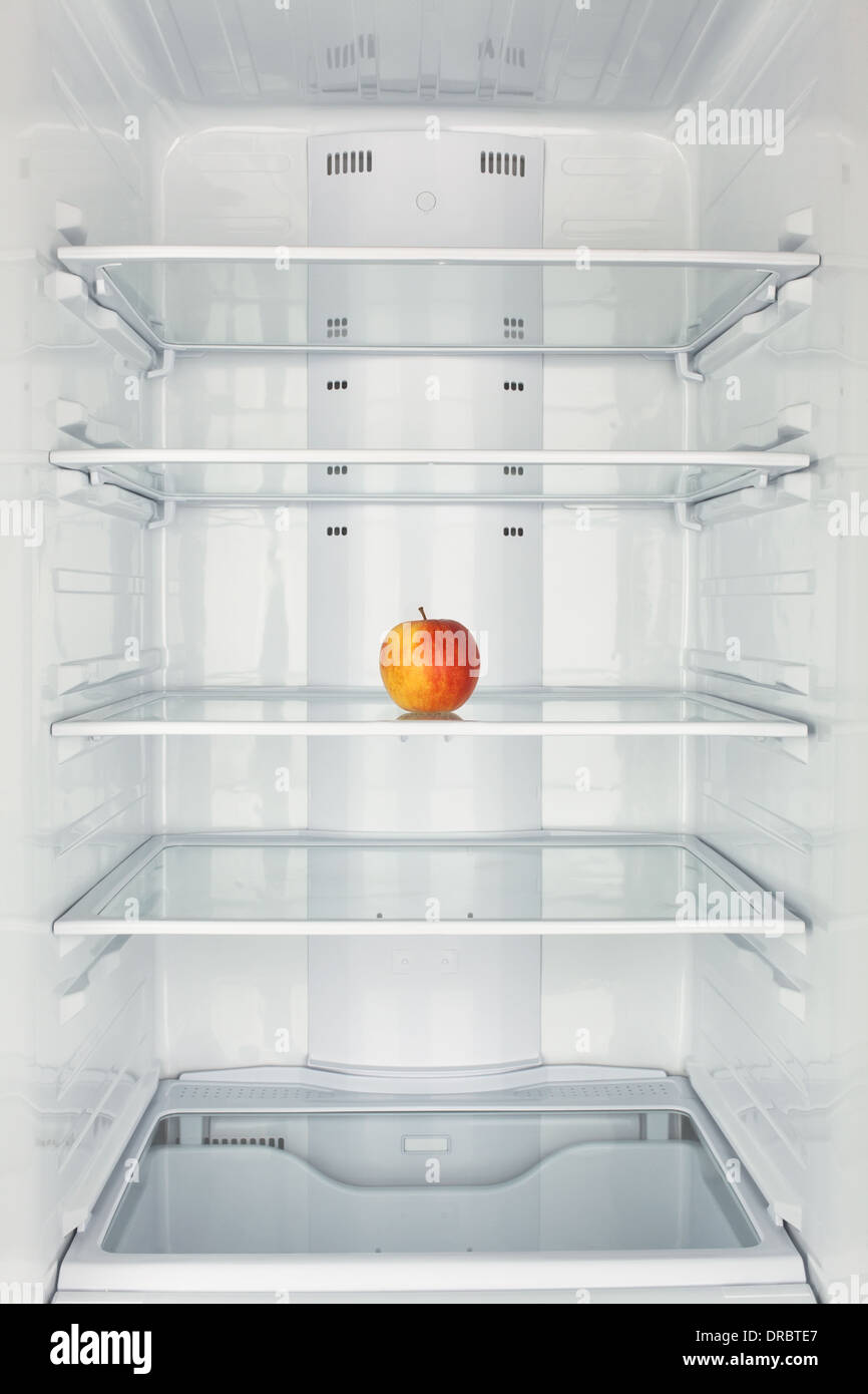freezer chamber open apple closeup Stock Photo