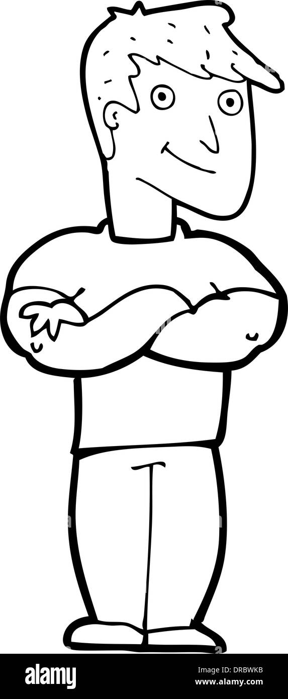 cartoon muscular man Stock Vector