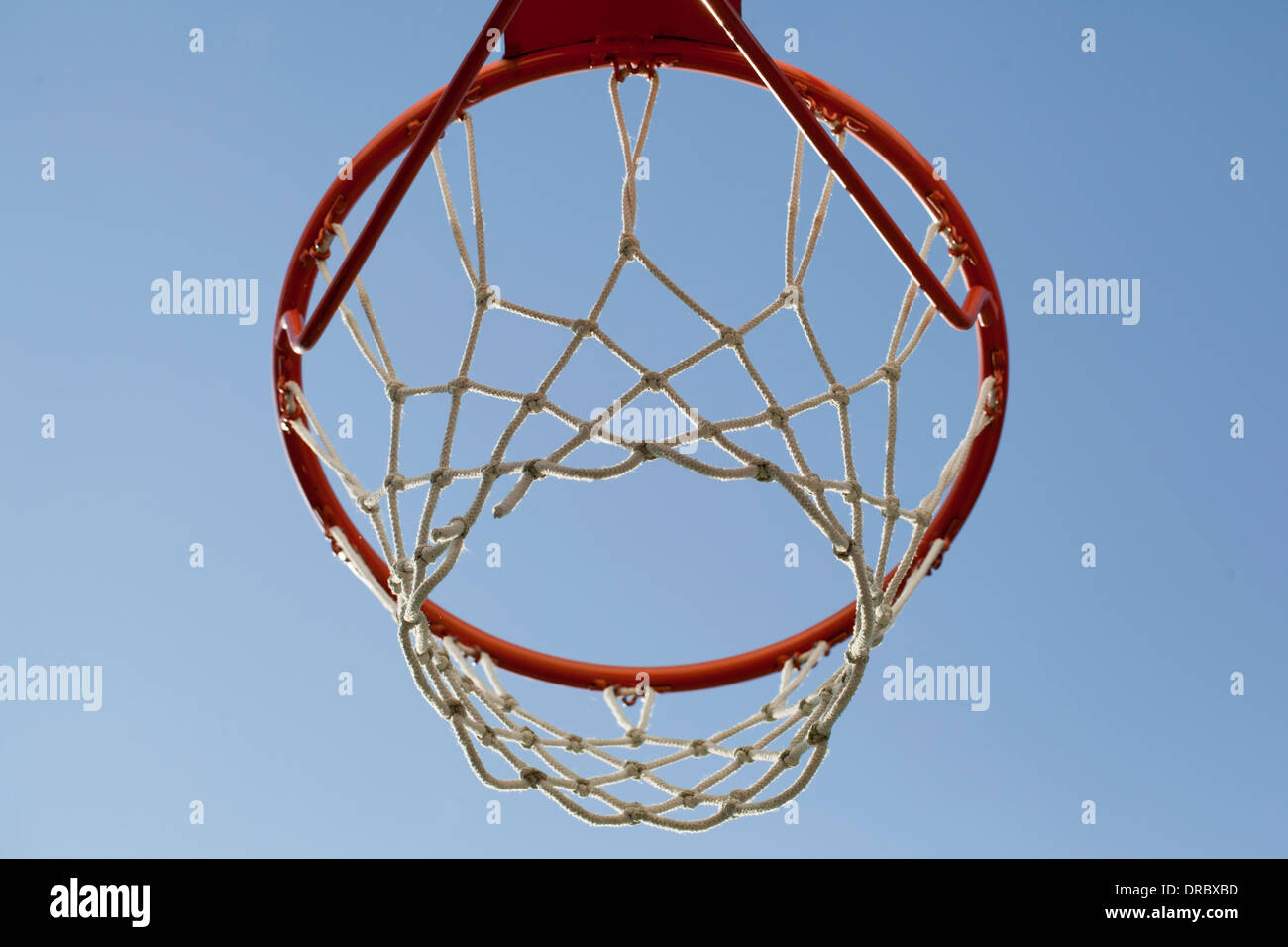 Basketball hoop in a blue sky Stock Photo