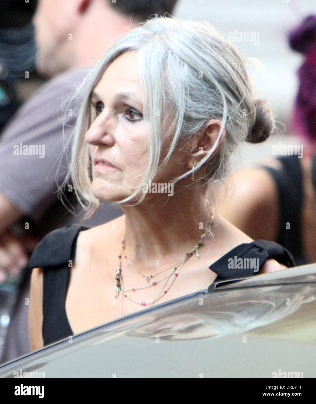 Keira Knightley's mother Sharman Macdonald  on the set of her daughter's new movie 'Can A Song Save Your Life?'  New York City, USA - 12.07.12 Stock Photo