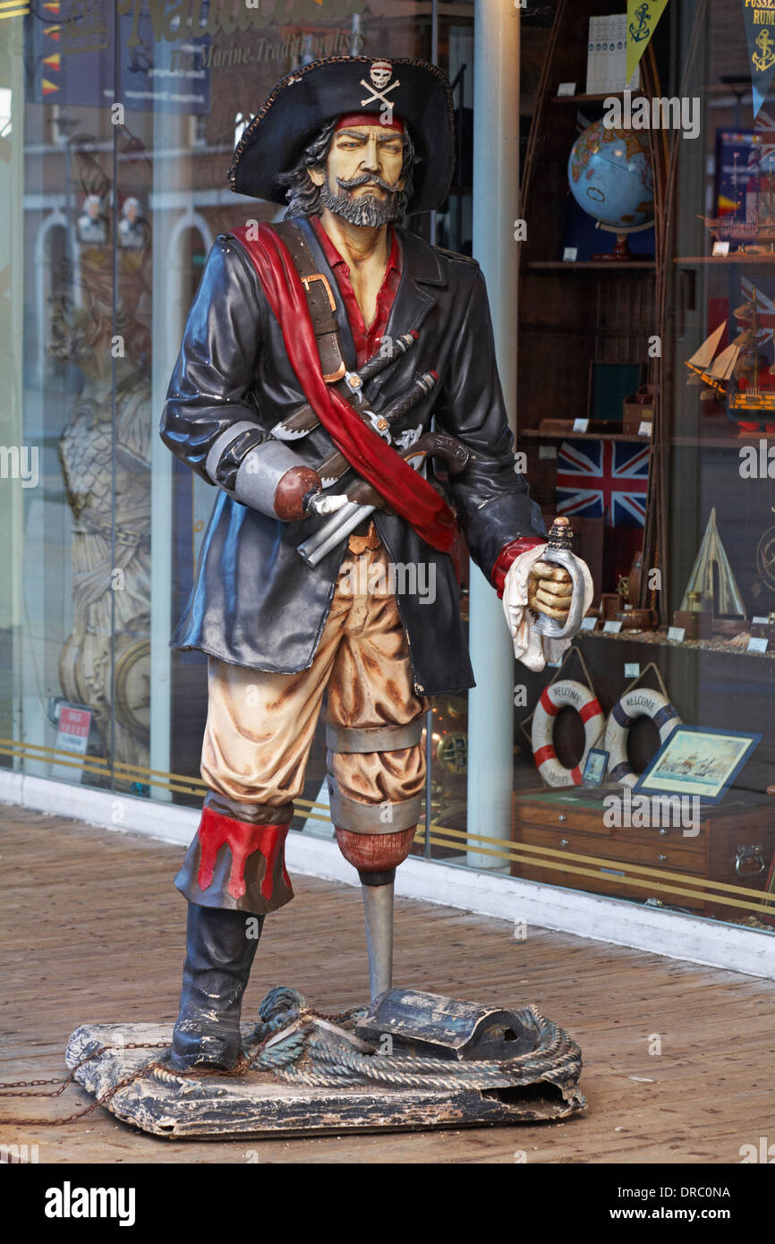 pirate statue outside store in Portsmouth Historic Dockyard in January Stock Photo Alamy