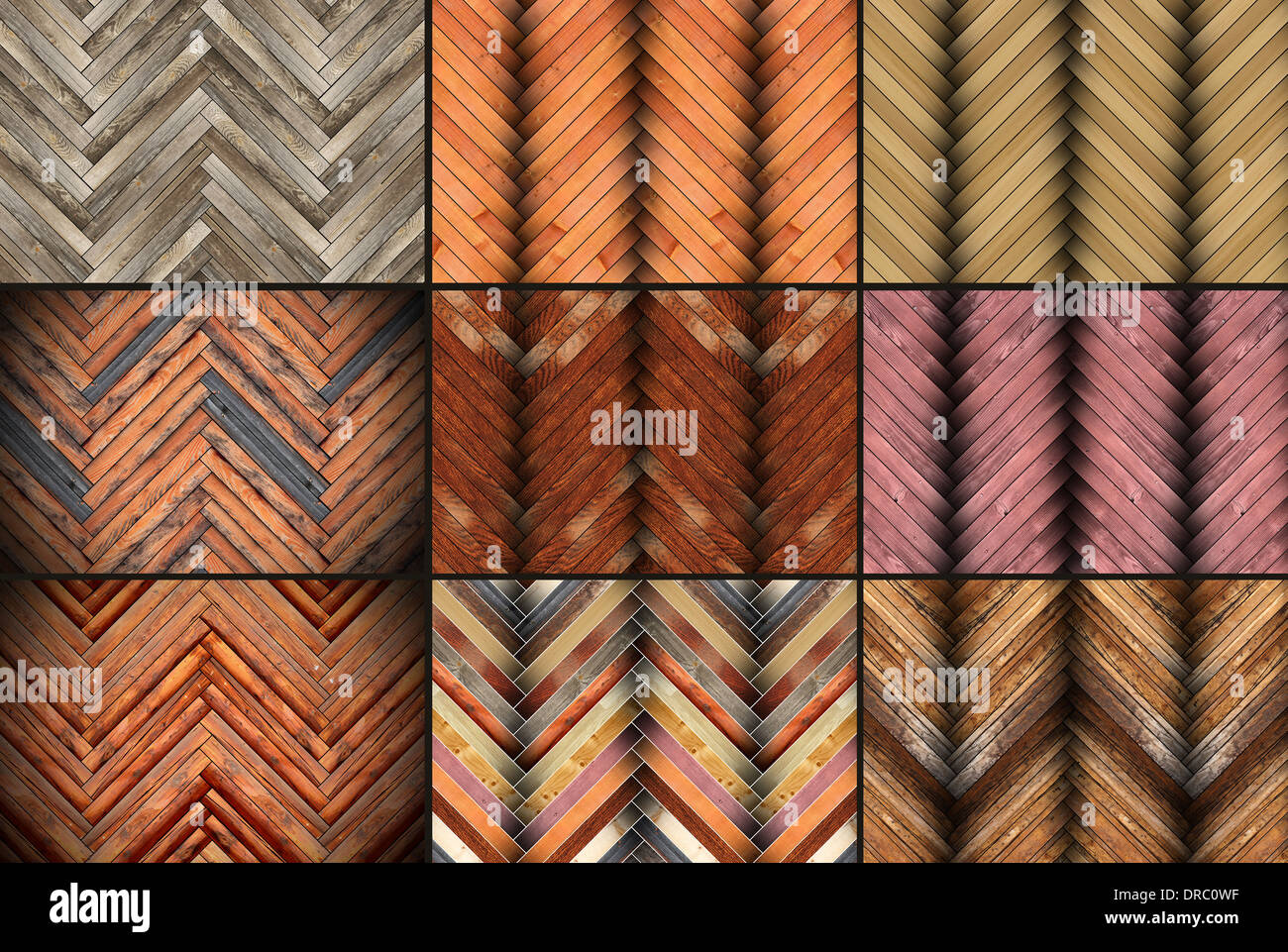 illustration with parquet patterns collection of different colors and ...