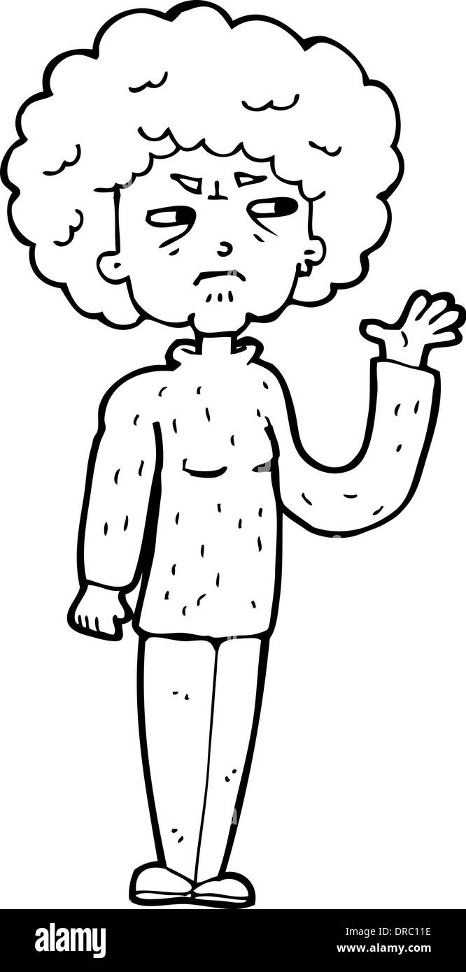 Cartoon Bitter Old Woman Black and White Stock Photos & Images - Alamy