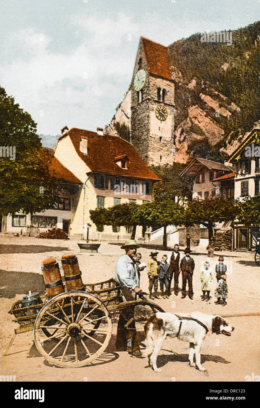 Dog cart - Interlaken, Switzerland Stock Photo