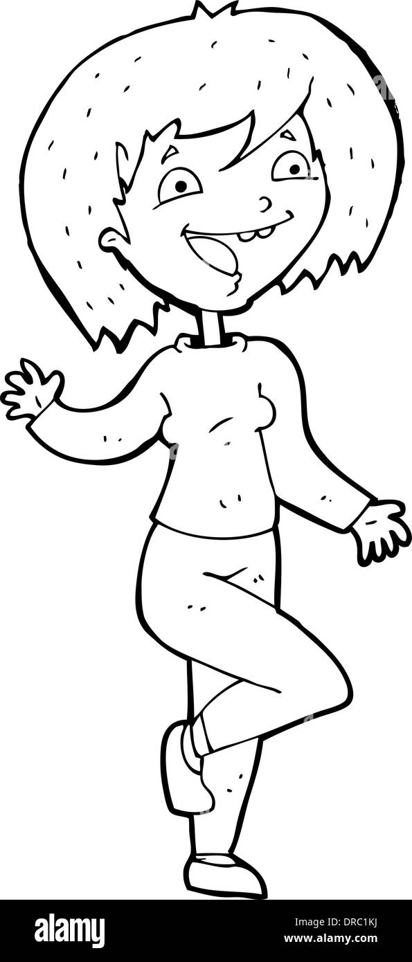 Cartoon laughing woman Black and White Stock Photos & Images - Alamy