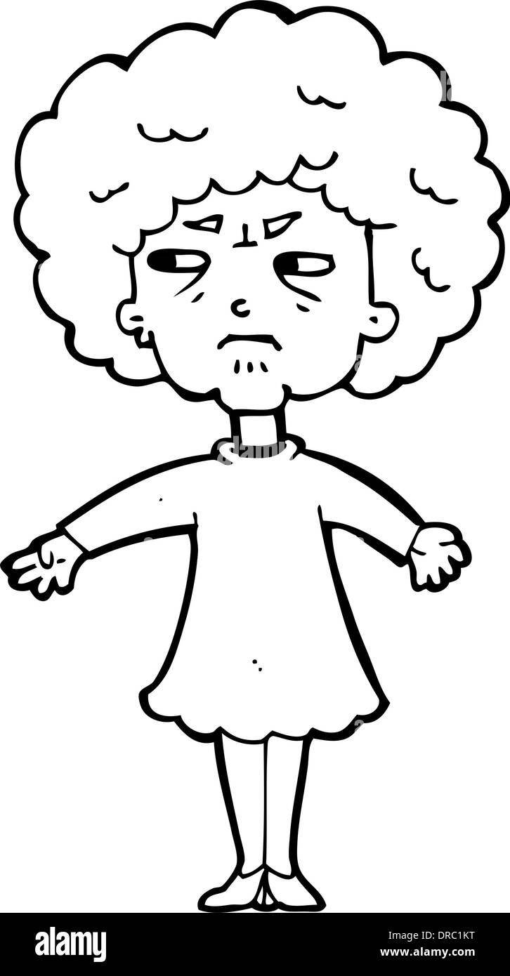 Cartoon Bitter Old Woman Black and White Stock Photos & Images - Alamy