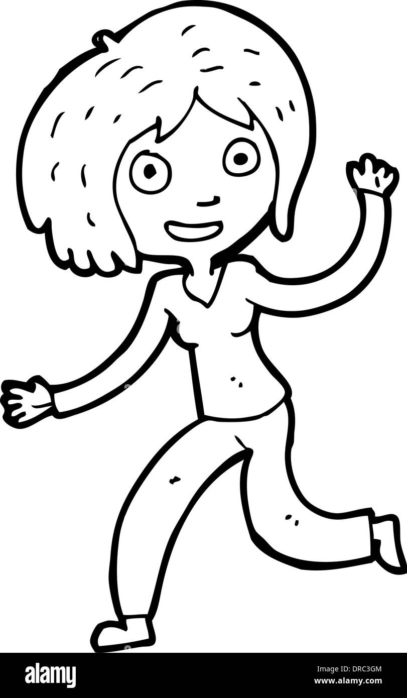 cartoon happy waving girl Stock Vector Image & Art - Alamy