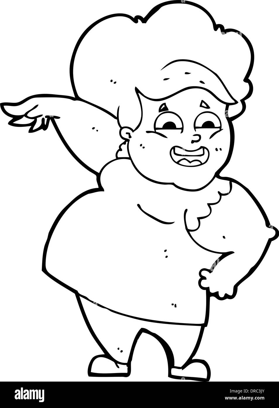 cartoon overweight woman Stock Vector