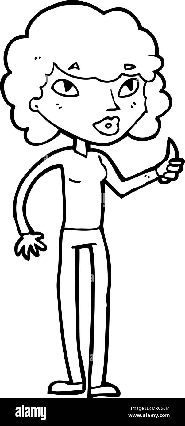 cartoon woman giving thumbs up symbol Stock Vector Image & Art - Alamy