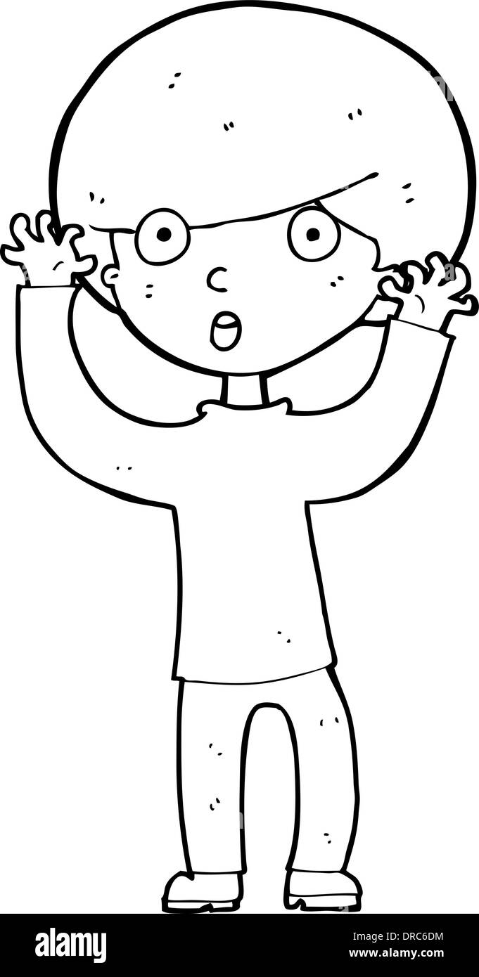 cartoon startled boy Stock Vector Image & Art - Alamy