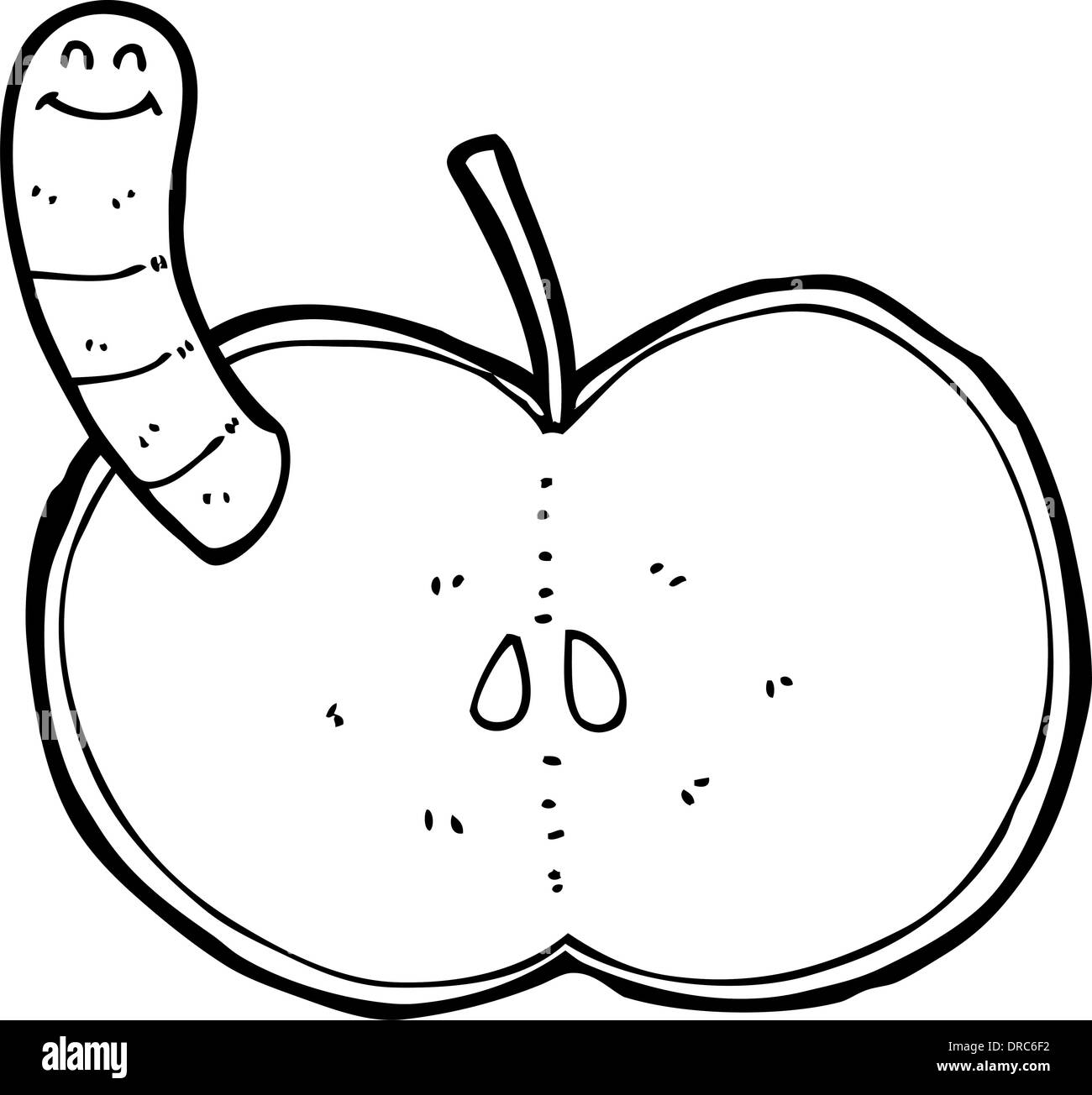 cartoon apple with worm Stock Vector Image & Art Alamy