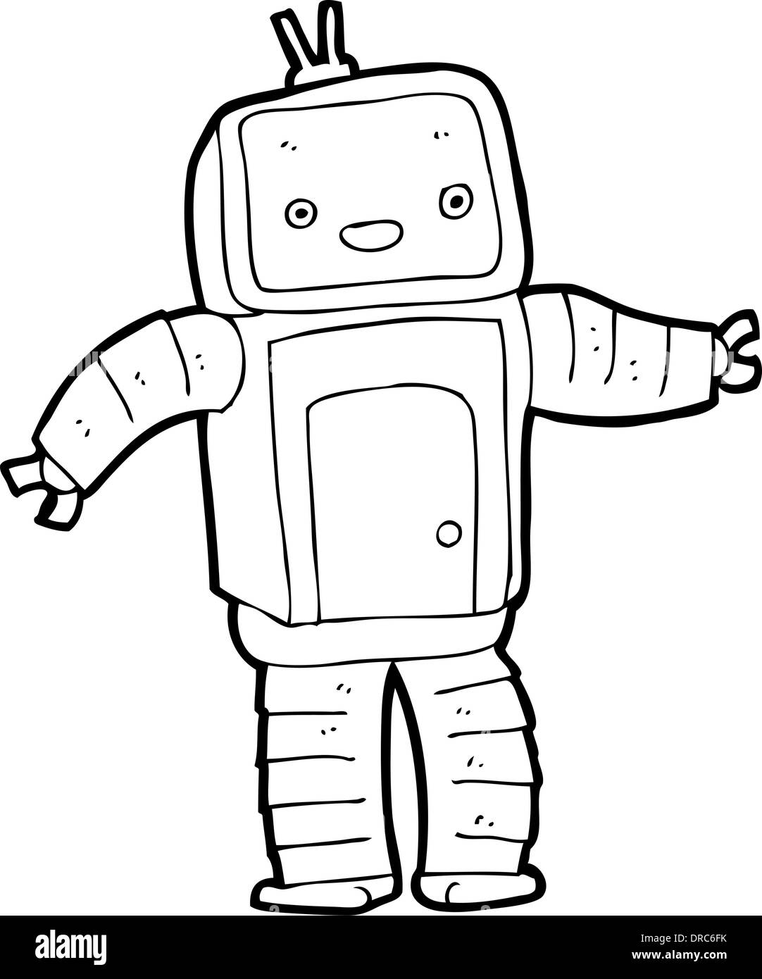 line drawing cartoon of a robot Stock Vector Image & Art - Alamy