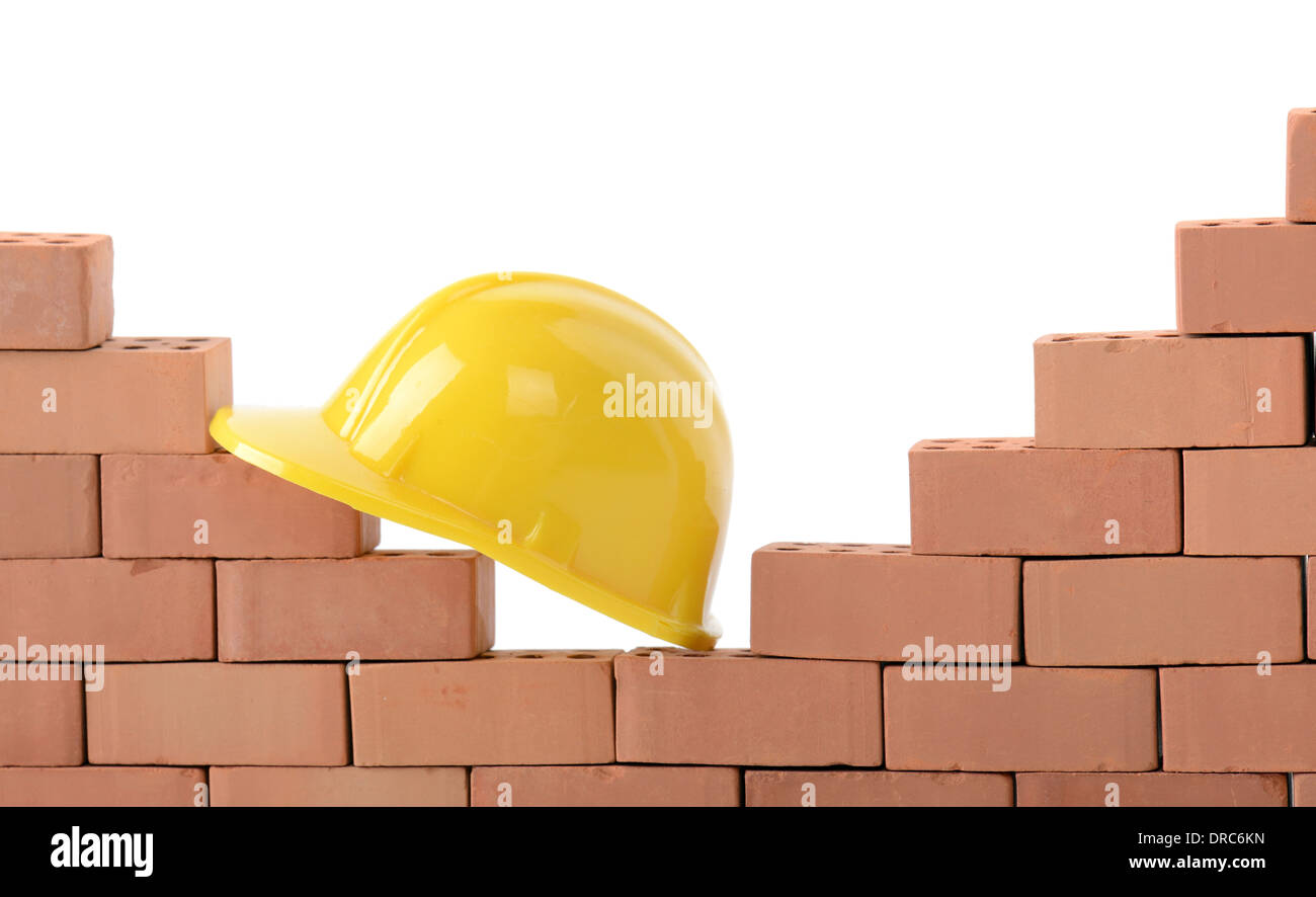 concept of construction and safety with white copyspace Stock Photo