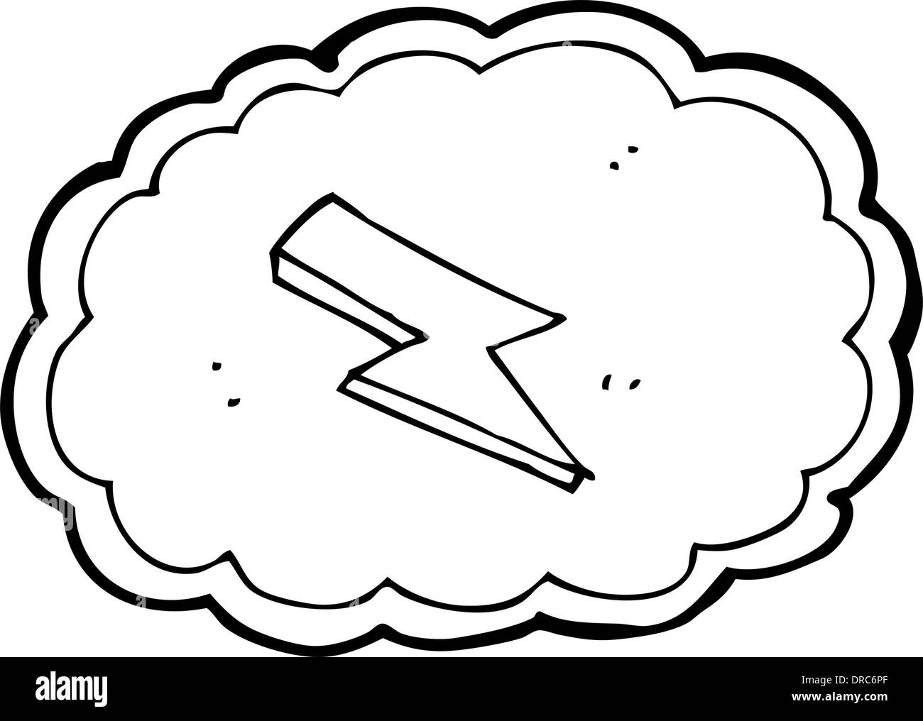 cartoon cloud and lightning bolt symbol Stock Vector Image & Art - Alamy