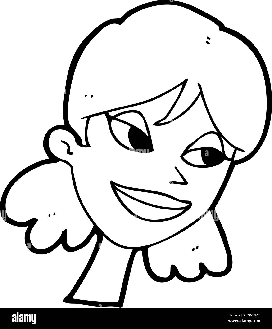 cartoon happy female face Stock Vector Image & Art - Alamy