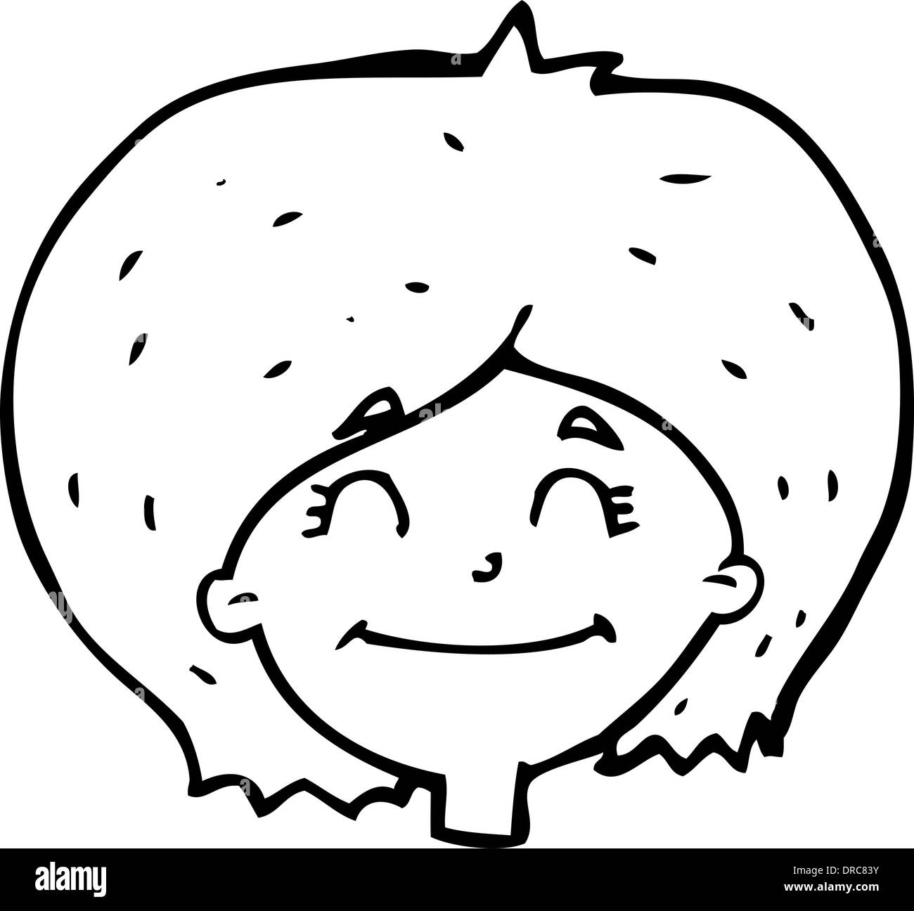 Happy Face Girl Clip Art Black And White Stock Photos Images Page 2 Alamy