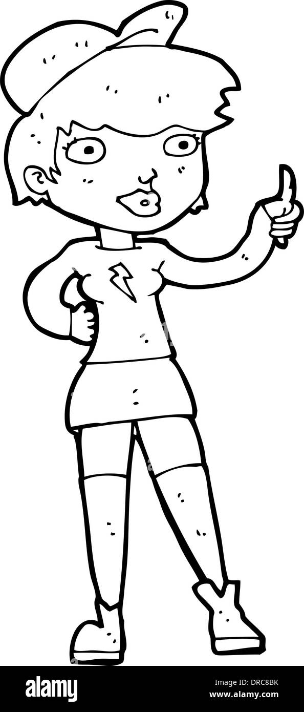 cartoon skater girl giving thumbs up symbol Stock Vector Image & Art ...