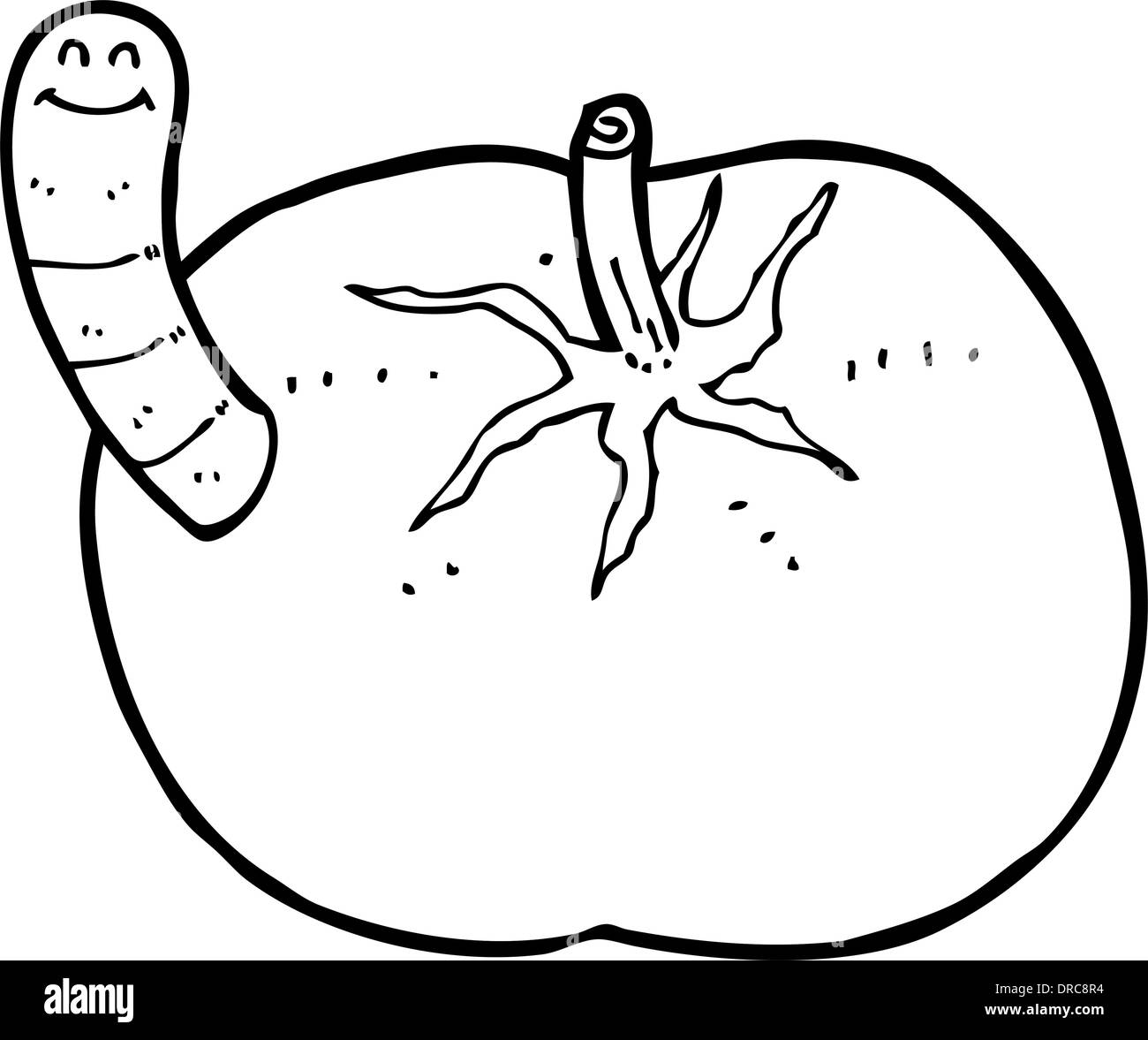 cartoon tomato with worm Stock Vector Image & Art Alamy