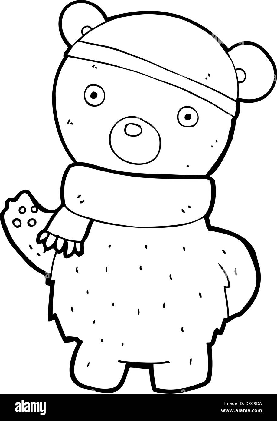 cartoon teddy bear in winter hat and scarf Stock Vector Image & Art - Alamy