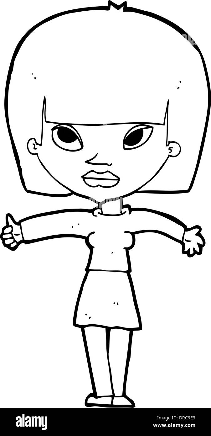 cartoon woman giving thumbs up symbol Stock Vector Image & Art - Alamy