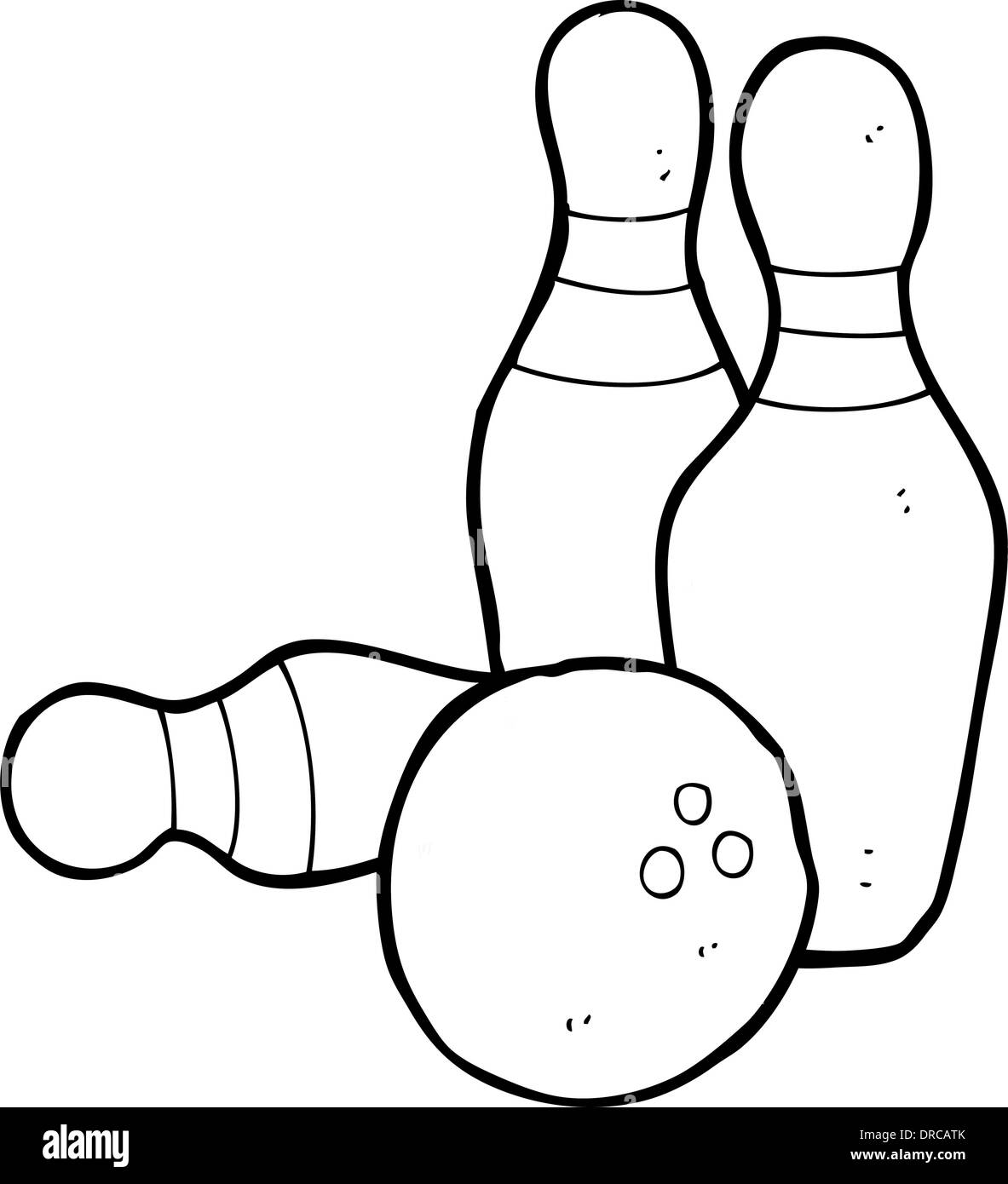 ten pin bowling cartoon Stock Vector