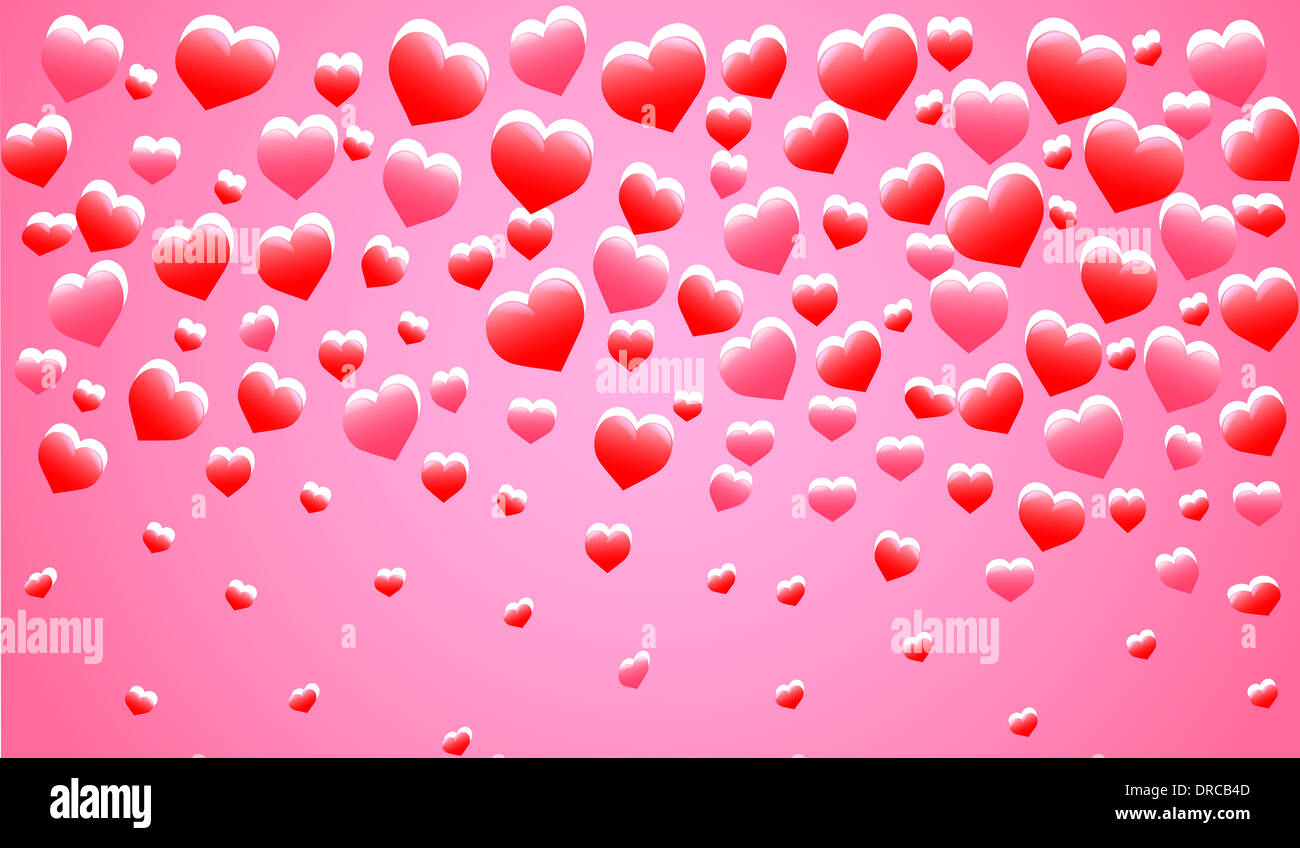 Abstract Red Hearts . vector illustration Stock Photo - Alamy