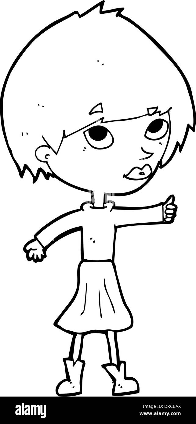 cartoon woman giving thumbs up symbol Stock Vector Image & Art - Alamy