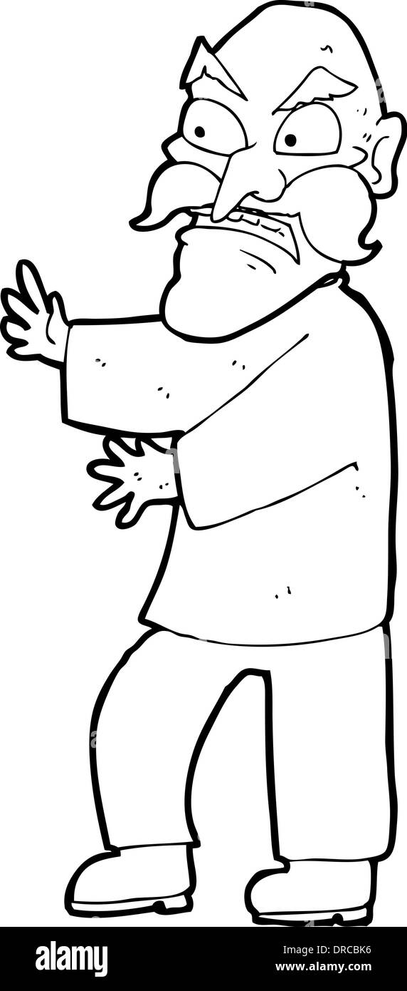 Cartoon angry old man Black and White Stock Photos & Images - Alamy