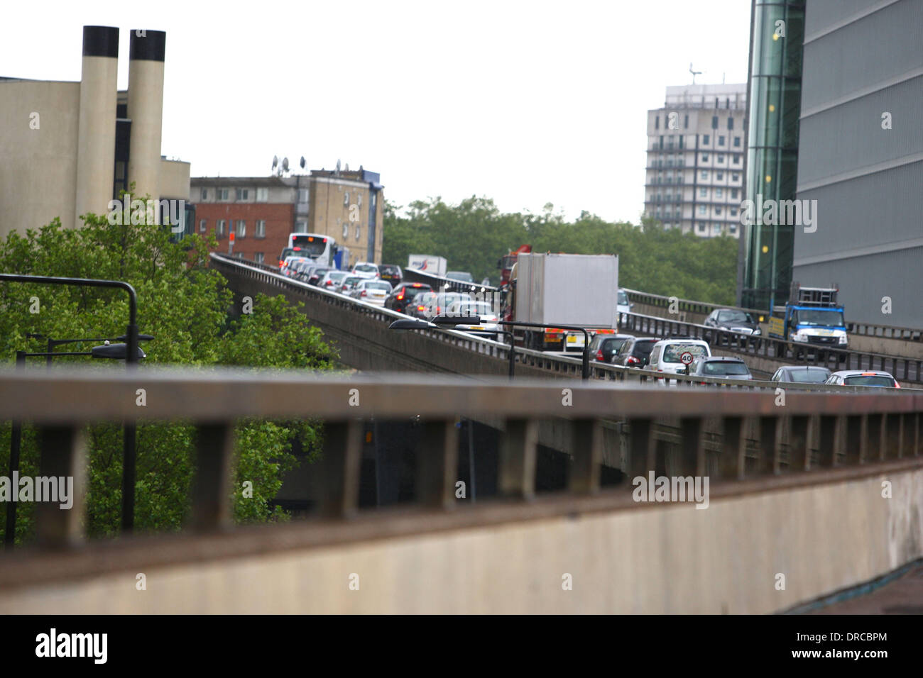 There was confusion on the M40 in west London today when motorists were confused as to when the Olympic lanes would be open. People were avoiding the lanes to avoid the 130 GBP fines, however the lane does not come into force until 25th July London, England - 16.07.12 Stock Photo