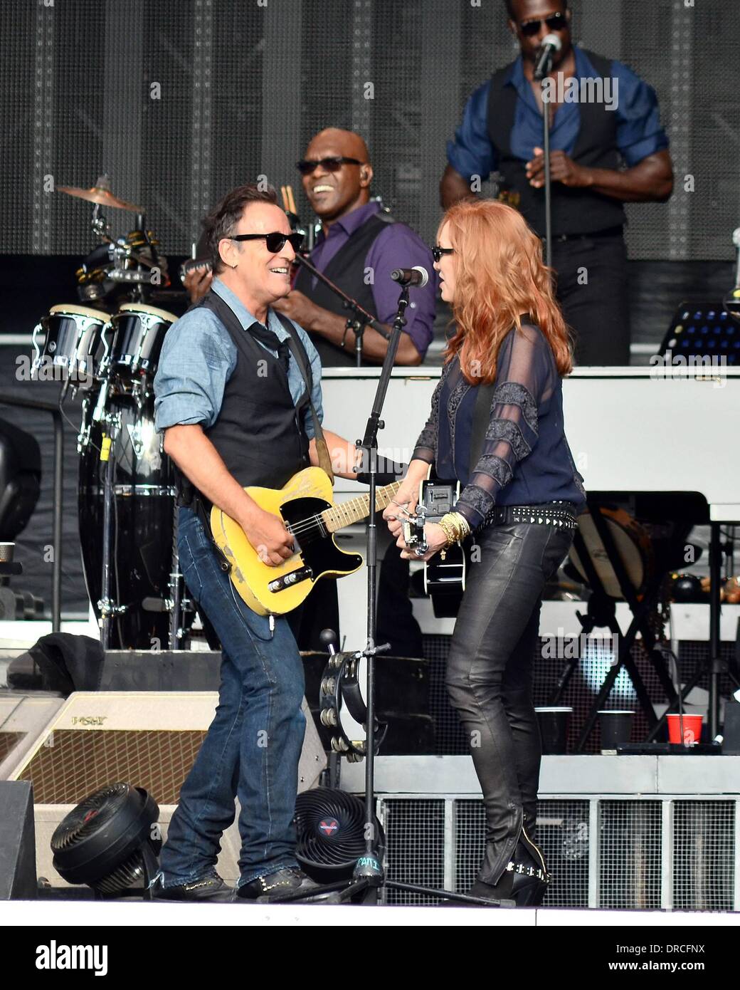 Bruce Springsteen and wife Patti Scialfa perform at The RDS Dublin