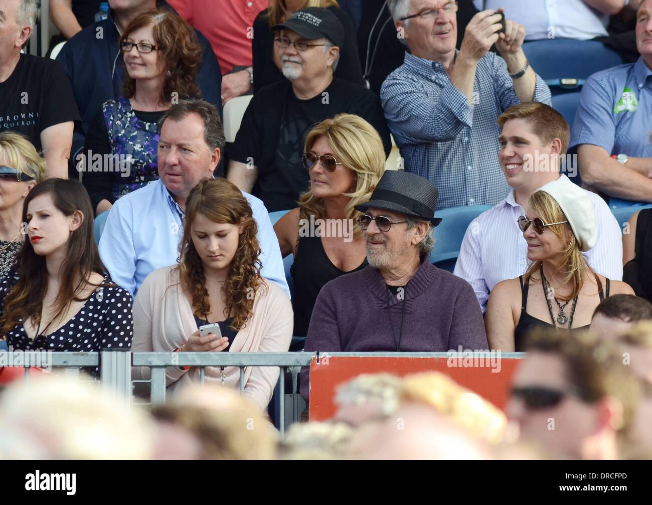 Steven Spielberg With His Wife And Family Watch Bruce Springsteen Perform At The Rds Dublin Ireland 17 07 12 Stock Photo Alamy