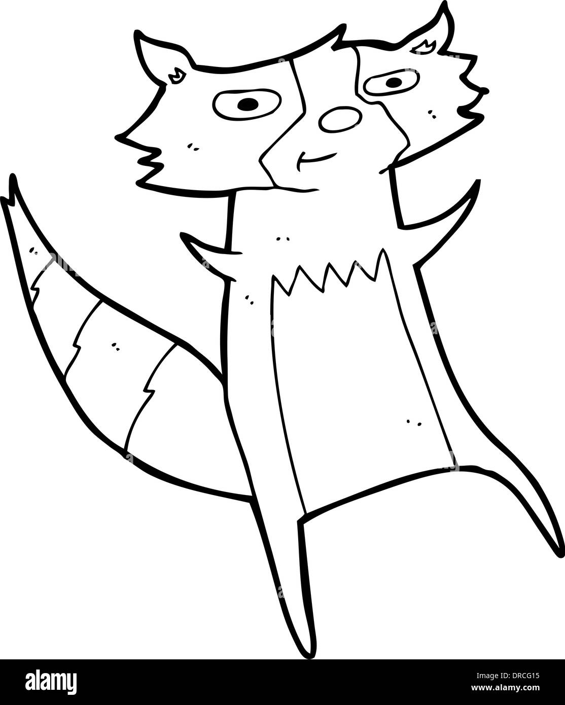 Cartoon Raccoon Black and White Stock Photos & Images - Alamy